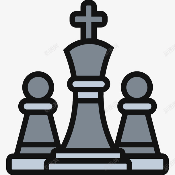 博弈下棋图标png免抠素材_新图网 https://ixintu.com 下棋 博弈 博弈下棋图标 卡通 图标 手绘 灰色