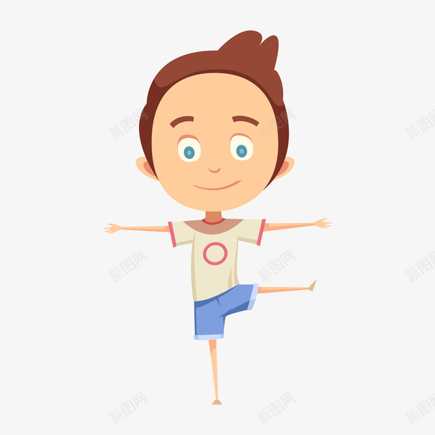 单脚独立的瑜伽姿势png免抠素材_新图网 https://ixintu.com 健身 动漫人物男生 动漫动画 卡通手绘 小男生 瑜伽动作 装饰图 锻炼