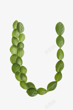 绿叶字母素材