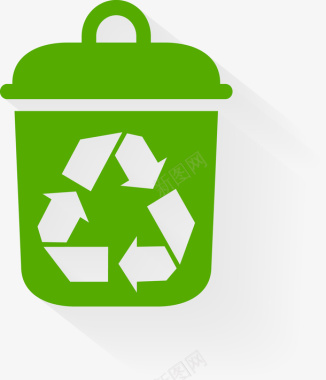 绿色回收垃圾桶图图标图标