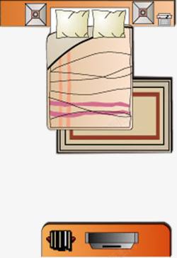 创意手绘扁平床素材