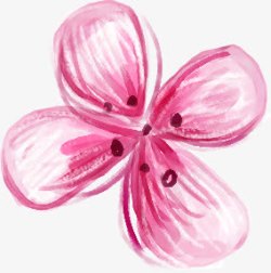 粉色水墨花朵花瓣素材