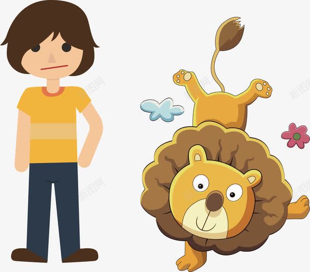 卡通小人和动物剪影png免抠素材_新图网 https://ixintu.com 人和动物
