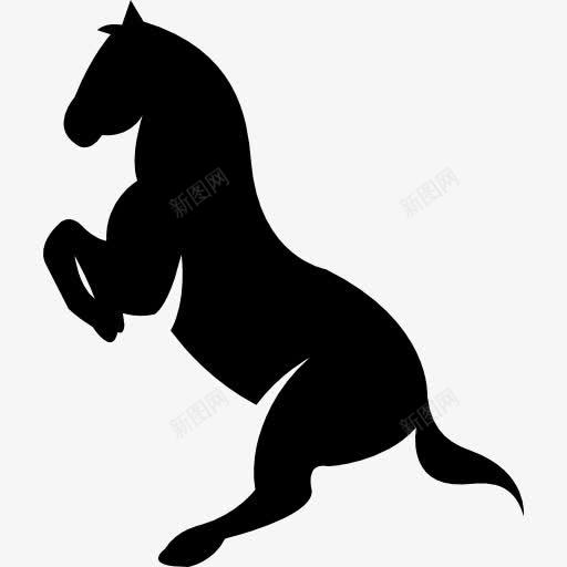 马站起来的姿势图标png_新图网 https://ixintu.com 侧面看 动物 站起来 马 马的姿势 黑色剪影