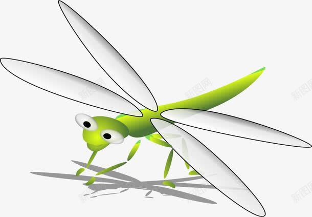 绿色的趴地上的卡通蜻蜓png免抠素材_新图网 https://ixintu.com 卡通绿色 地上 绿色 蜻蜓