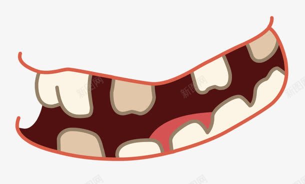 手绘牙齿png免抠素材_新图网 https://ixintu.com 张嘴 手绘 牙齿