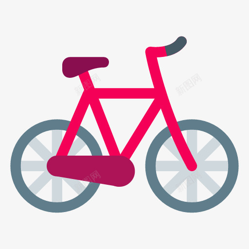 APP图标卡通简约png_新图网 https://ixintu.com 卡通 简约 红色自行车