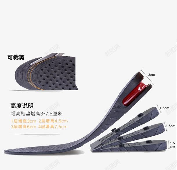 可拆卸增高鞋垫png免抠素材_新图网 https://ixintu.com 产品实物iu 可拆卸 增高 鞋垫