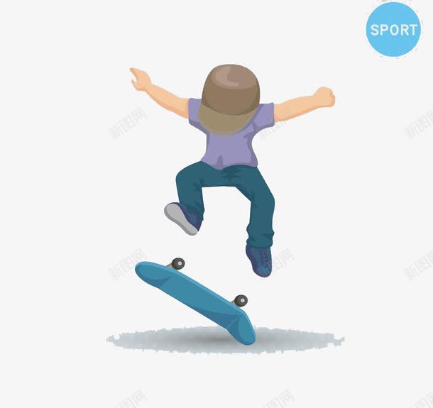 卡通滑板少年png免抠素材_新图网 https://ixintu.com 卡通 少年 滑板 潇洒 运动