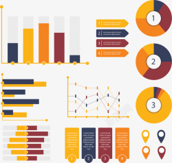 商务统计分析图表矢量图素材