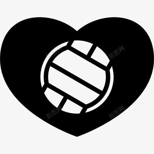 排球在心脏图标png_新图网 https://ixintu.com 心 心跳 排球 热爱运动 球 运动