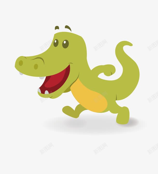 绿色可爱的卡通鳄鱼png免抠素材_新图网 https://ixintu.com 儿童 可爱 鳄鱼