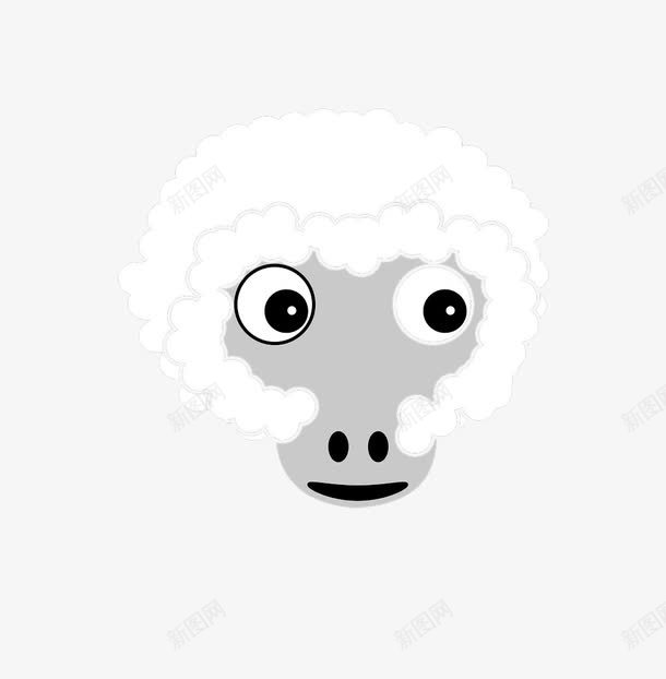 手绘羊头png免抠素材_新图网 https://ixintu.com 卡通 手绘 白色 羊头