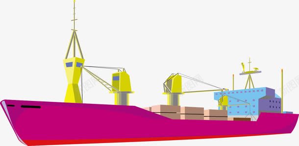 紫色货轮png免抠素材_新图网 https://ixintu.com 古船 紫色 船 货轮