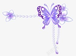 紫色蝴蝶装饰莲素材