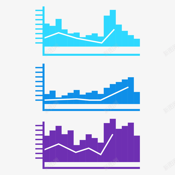 数据分析图表psd免抠素材_新图网 https://ixintu.com 图表 扁平化 数据 紫色