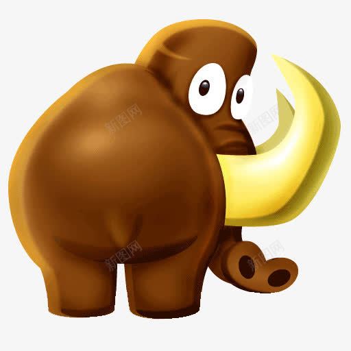 棕色的小象png免抠素材_新图网 https://ixintu.com 可爱的小象 回头的小象 棕色的小象 漏屁股的小象