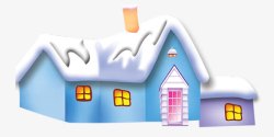 冬季雪景房子素材