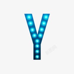 夜光灯字母Y素材