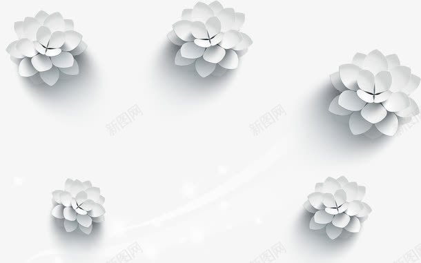 装饰的白色的花png免抠素材_新图网 https://ixintu.com 白色 装饰 装饰素材 装饰背景