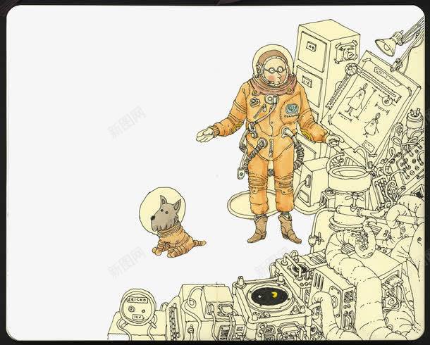 手绘宇航员png免抠素材_新图网 https://ixintu.com 宇航员 手绘 航天员 航空航天