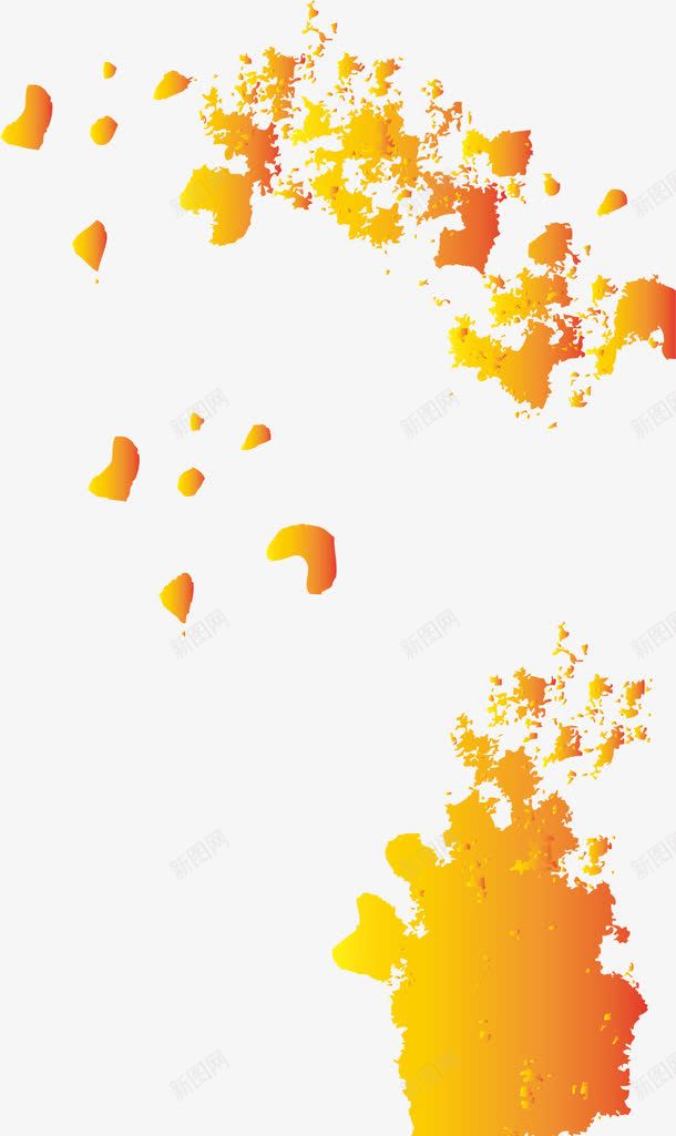 手绘橙色背景png免抠素材_新图网 https://ixintu.com 手绘 橙色 背景
