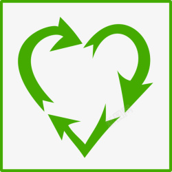 绿色心形循环环保素材