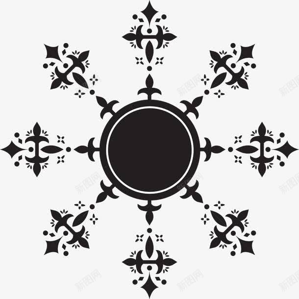 星星装饰png免抠素材_新图网 https://ixintu.com 圆 星星 棱形 装饰 黑色