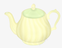 浅黄色条纹茶壶卡通浅黄色条纹茶壶高清图片