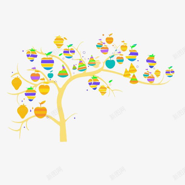 可爱风格彩色额苹果树png免抠素材_新图网 https://ixintu.com 可爱 彩色 树 装饰