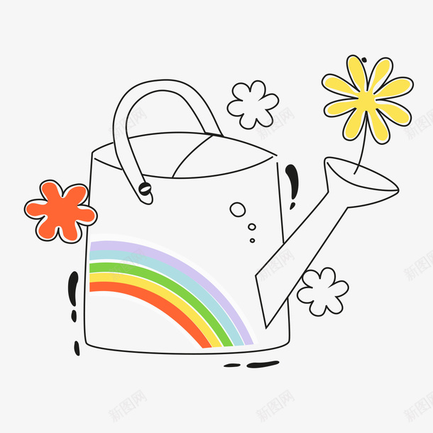浇花水壶png免抠素材_新图网 https://ixintu.com 水壶 浇花 浇花水壶 花朵