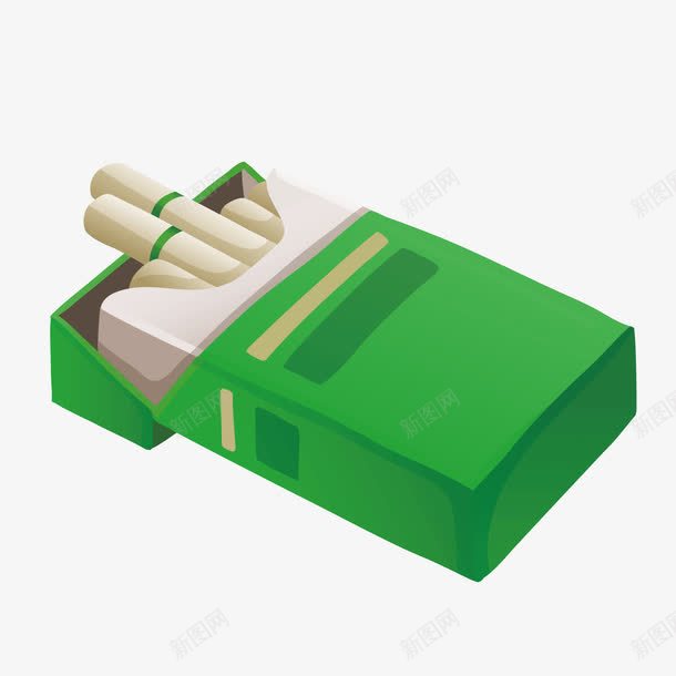 绿色香烟烟盒抽烟png免抠素材_新图网 https://ixintu.com 抽烟 烟盒 绿色 香烟