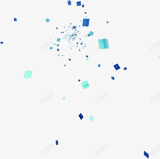 唯美几何图飘落png免抠素材_新图网 https://ixintu.com 唯美几何图飘落 蓝色