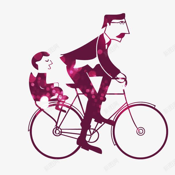 骑自行车的人物png免抠素材_新图网 https://ixintu.com 人物剪影 儿子 单车剪影 卡通人物 爸爸 自行车