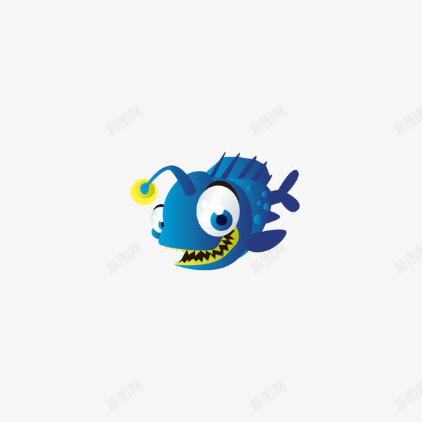 卡通蓝色的鱼png免抠素材_新图网 https://ixintu.com 卡通鱼 海洋世界 蓝色的鱼