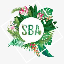 sba绿色花朵装饰物素材