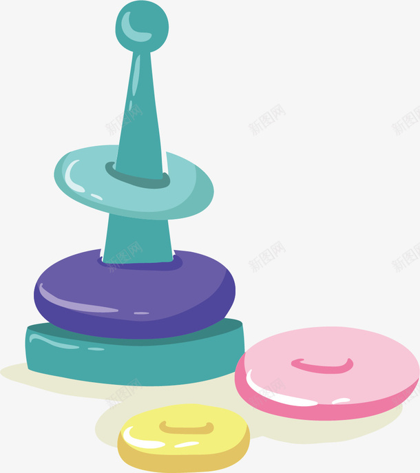 手绘玩具png免抠素材_新图网 https://ixintu.com 儿童 卡通 手绘 水彩 玩具 粉色 绿色 装饰