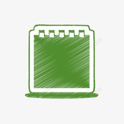 绿色拉丝笔记本图标png_新图网 https://ixintu.com PNG图标 上下翻页 卡通 拉丝 笔记本 绿色