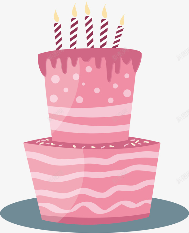 可爱粉色生日蛋糕矢量图eps免抠素材_新图网 https://ixintu.com 生日蛋糕 矢量素材 粉色蛋糕 蛋糕 矢量图