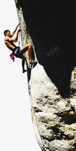 攀男孩攀岩攀登高清图片