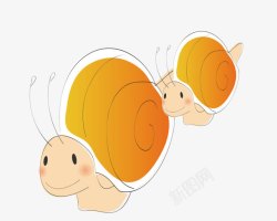 萌萌哒小蜗牛矢量图素材