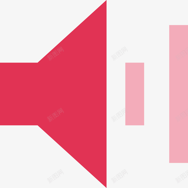 红色几何声音卡通图标矢量图eps_新图网 https://ixintu.com 三角形 几何 卡通图标 声音 扁平化 扩音 放大 红色 矢量图