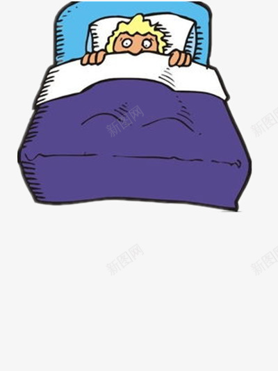 睡觉的男人png免抠素材_新图网 https://ixintu.com 卡通 彩色 慵懒 被窝