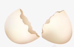 破损蛋壳卡通白色鸡蛋壳高清图片