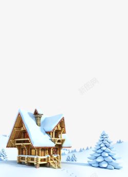 雪中木屋雪中小木屋高清图片