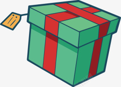 绿色方形礼物盒矢量图素材