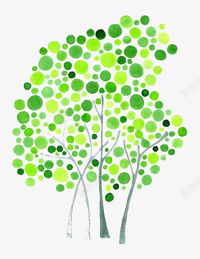 手绘水彩绿树png免抠素材_新图网 https://ixintu.com 手绘 树 水彩 绿树