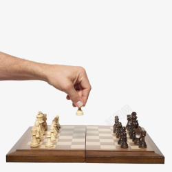 下国际象棋的手素材