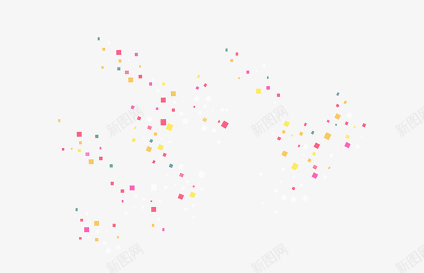 节日几何碎点png免抠素材_新图网 https://ixintu.com 几何 彩色 碎点 节日