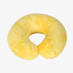 浅黄色花纹u型枕素材